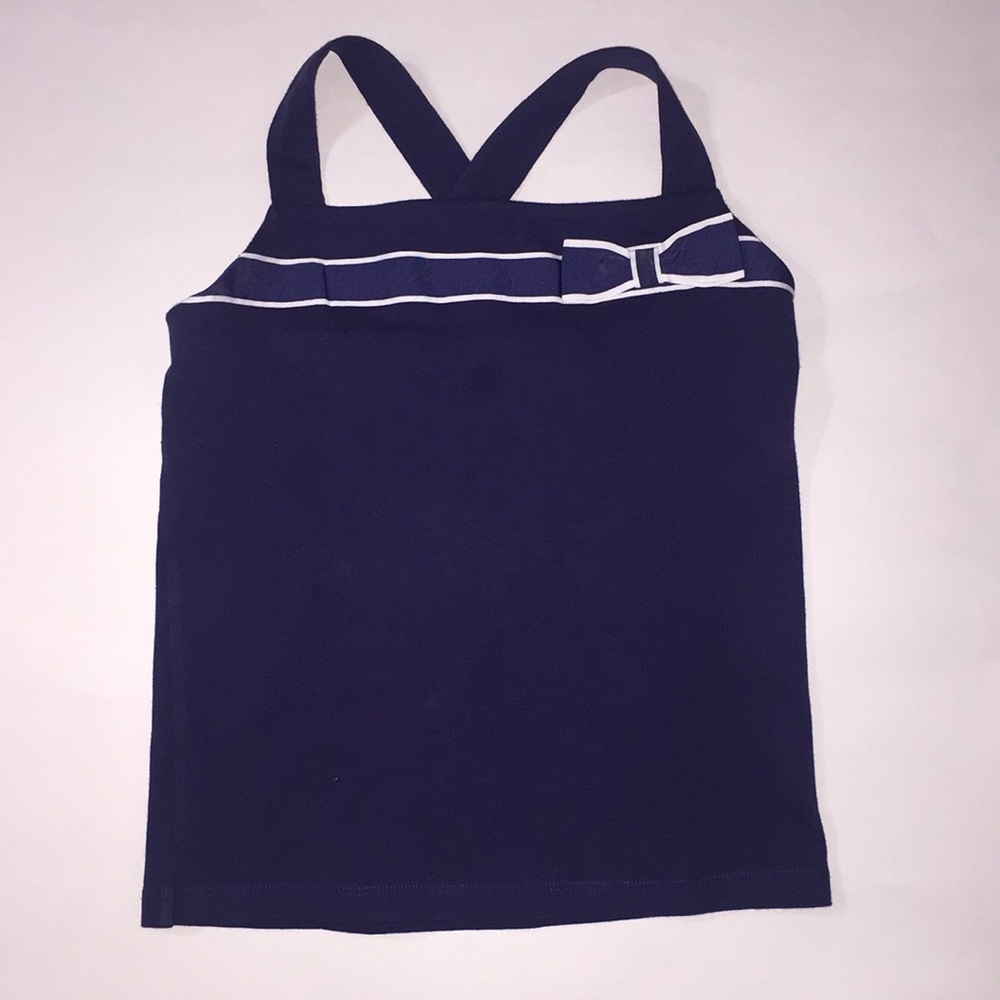 Janie and jack, little girls navy criss cross top